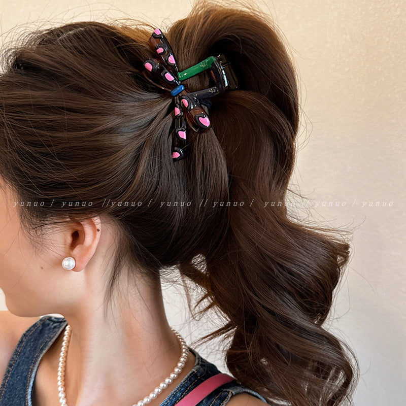 Dopamine drip oil stereobows streamer new arrival hair clip classy sense easiest for match shark hair clip back of head hair