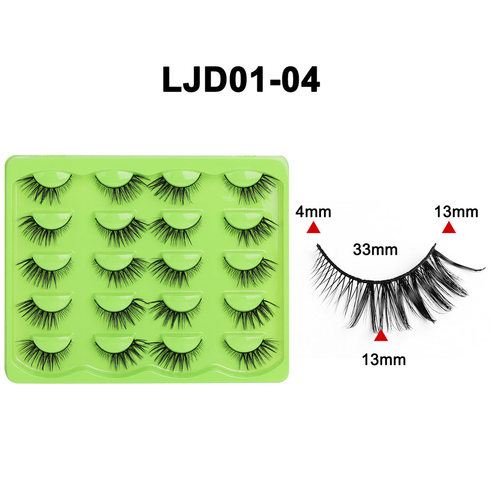 fox style false eyelashes glue style qingdao european and american curling stereo cat eye style hard stem false eyelashes factory