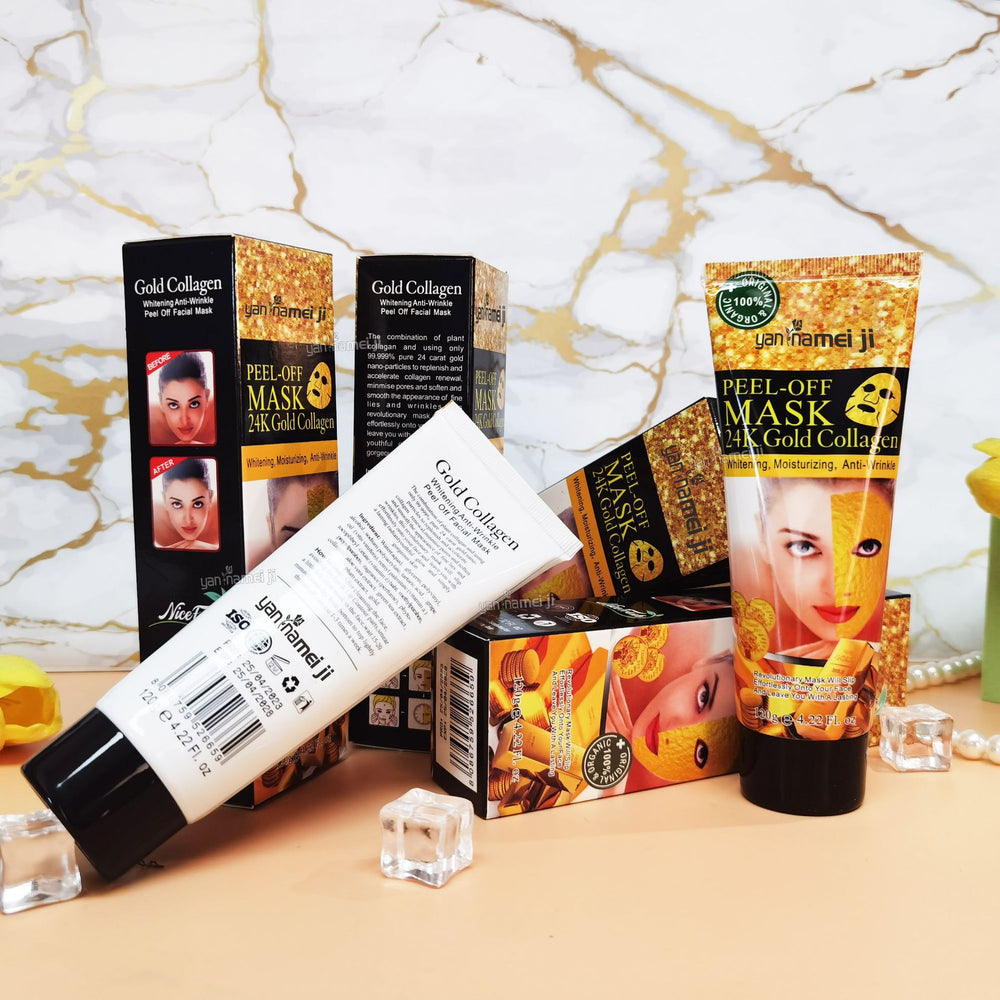 foreign trade 24k gold mask collagen hydrating peel-off nose mask mask brightening skin color wholesale 120g