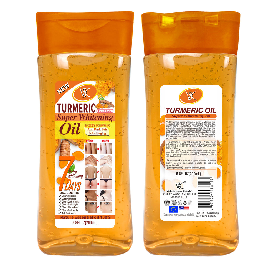 turmeric oil face & body moisturizing vb oil ve massage oil dark spot corrector brightening joint oil 200ml - for export