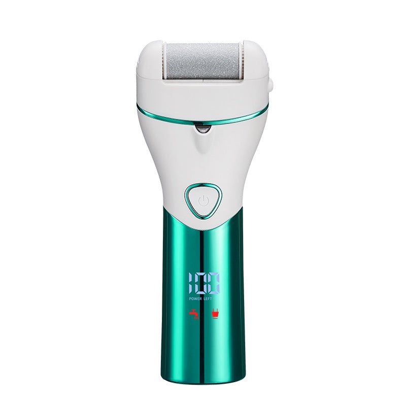 Electric foot file - fully washable, removes dead skin & calluses, pedicure gadget, wet & dry use, digital display, two-speed foot file