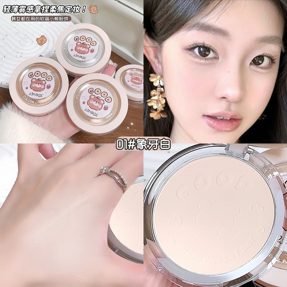 Jonbos cloud-light pressed powder: long-lasting, oil-control, skin-smoothing, concealing, waterproof, transfer-proof foundation - suitable for both dry and wet application