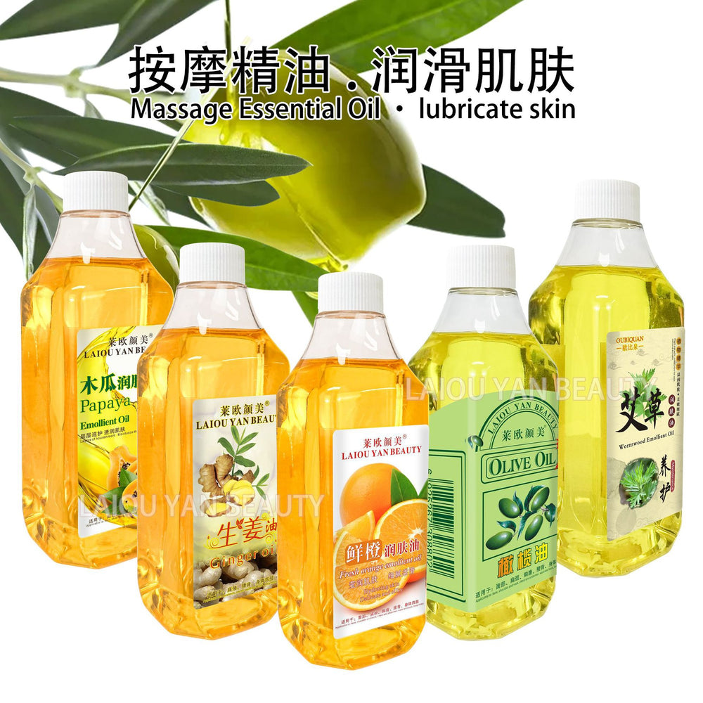 Leo yanmei mugwort oil coconut body oil gua sha massage ginger essential oil vc massage oil full body hair care essential oil