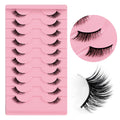 10 pairs natural half false lashes look cat eye lashes 3d