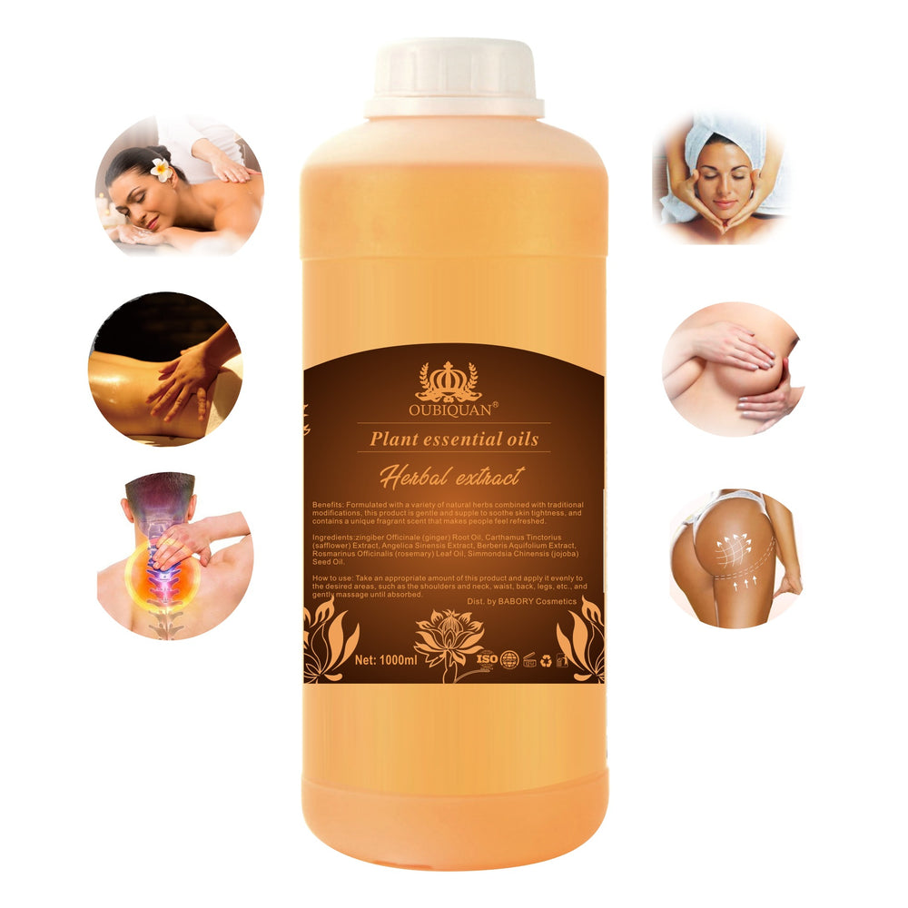 herbal compound plant massage essential oil 1000ml whole body massage and scraping oil to soothe meridians and activate meridians oil export