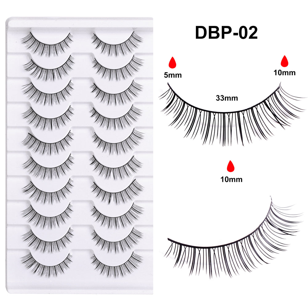 10 pairs of hard stem false eyelashes - voluminous, faux cluster lashes for stage makeup, professional makeup artist grade