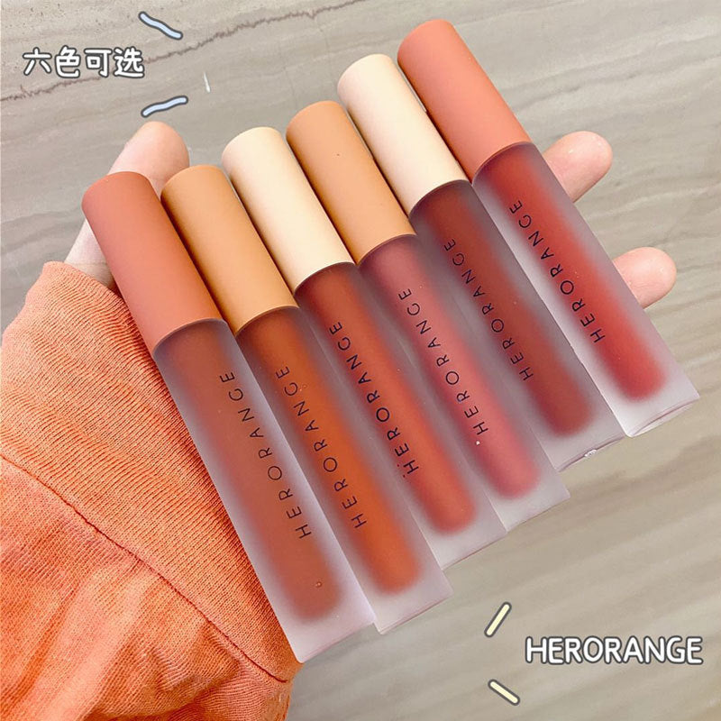 Herorange twilight milkshake velvet lip clay - matte, transfer-proof, and flattering for all skin tones