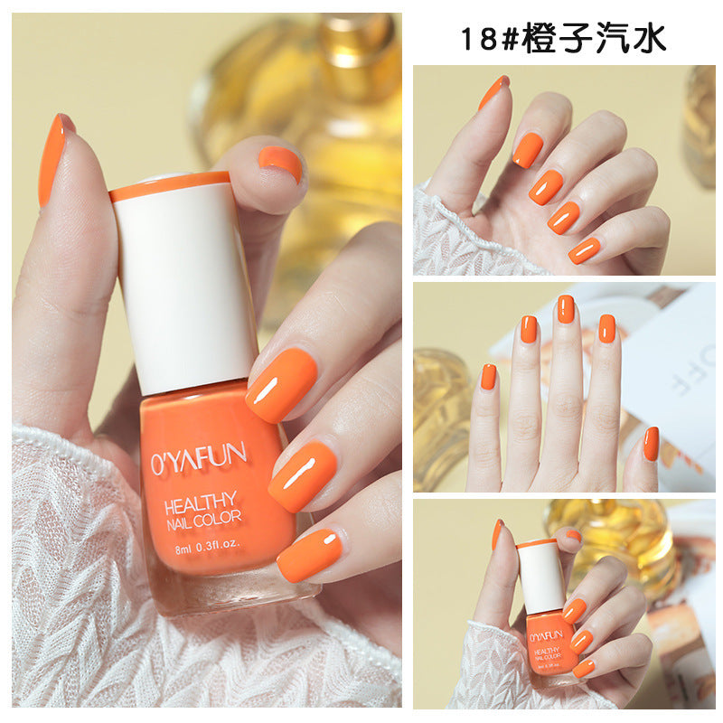 Ouyafei new arrival water-based nail polish 8ml no-bake peelable long-lasting quick-drying nail polish student peelable nail polish