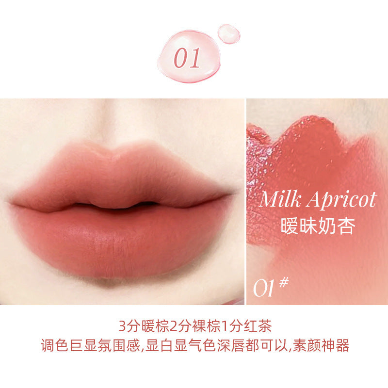 Makeup novo light nude water mist lip glaze watery matte waterproof not easy to stick cup pure desire no makeup whitening lipstick