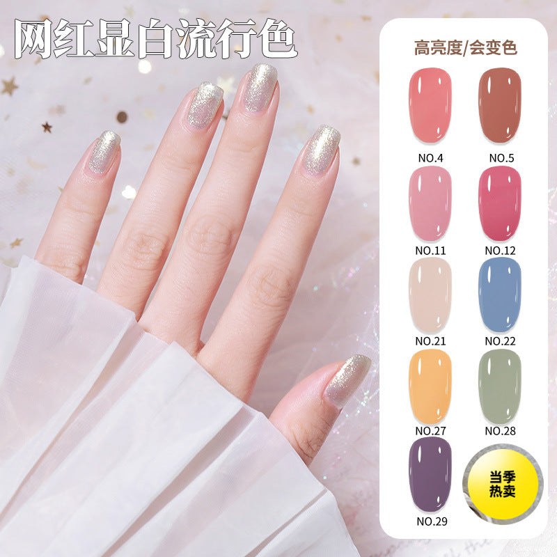 Ice-through nail polish, no-bake cool dan, new arrival, long-lasting, quick-drying jelly, transparent nude, oily, non-tearable nail polish