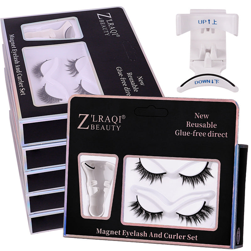 false eyelashes suit fox series 2 pairs of round magnetic thick magnetic eyelashes one piece magnetic curling