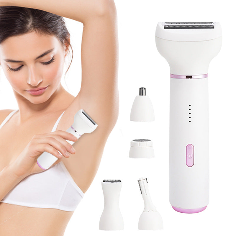5-in-1 electric epilator for women - underarm, face, body, and intimate area hair removal kit - cross-border hair removal device set with led