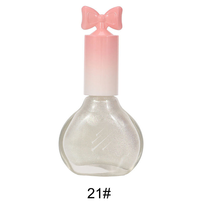 Nail polish, no baking, quick drying, non-tearable, nude color, sequined bottom oil, wine red cherry oily nail polish, wholesale