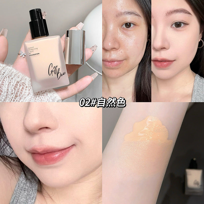 Gege bear radiant glow foundation - hydrating, concealing, waterproof, sweat-proof, long-lasting, creamy finish