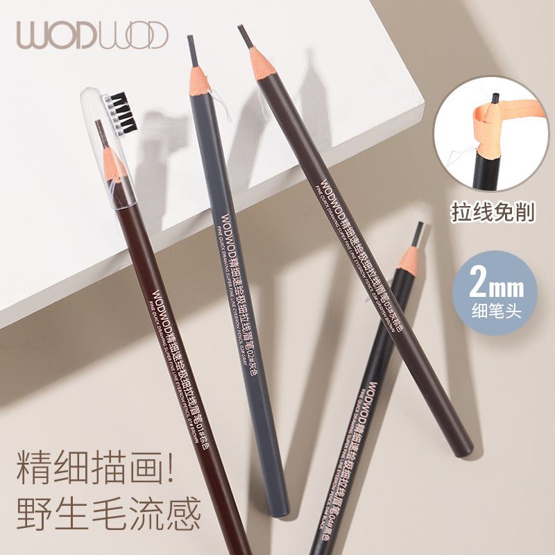 Wodwod ultra-fine brow definer - waterproof, sweat-proof, smudge-proof. professional makeup artist formula with fine tip, hard core, and integrated brush