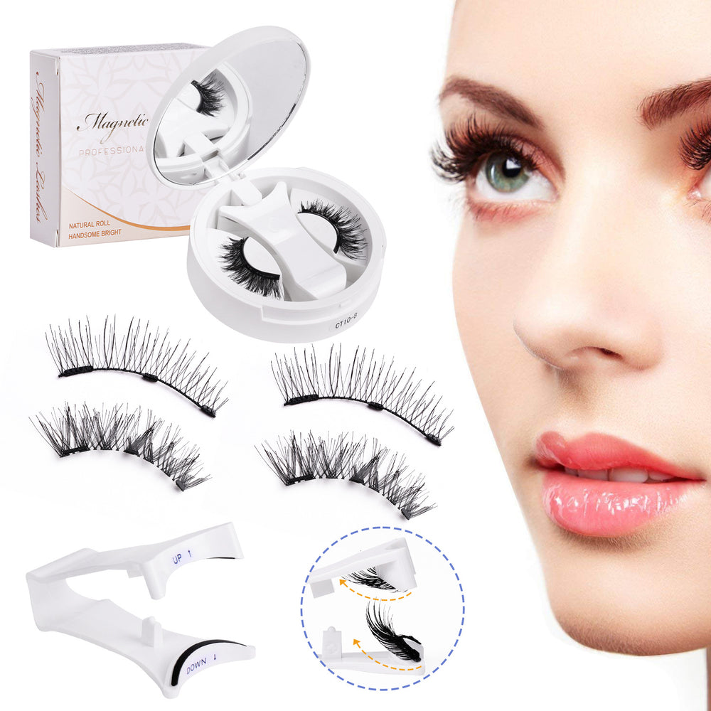 Pingdu 2 pairs of magnetic eyelashes in one box amazon fashion thick hard stem false eyelashes set magnetic wholesale