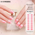 Zhengxiang cross-border new gel nail art stickers onion powder cat eye uv photo light semi-cured nail stickers personalized wholesale