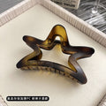 Hold firmly~ maillard amber brown five-pointed star gripper for women springnew arrival shark clip hair clip on the back of the head