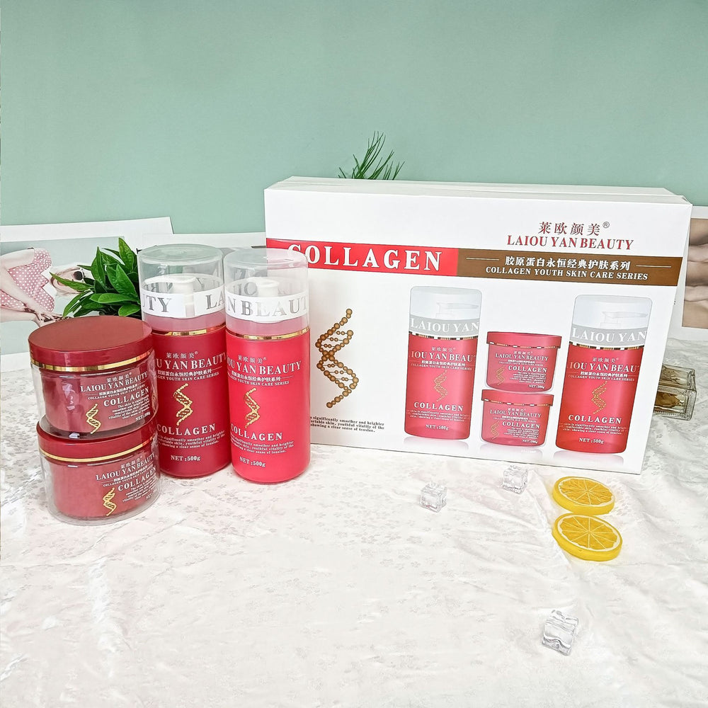 beauty salon collagen skin care 4-piece set, hydrating, moisturizing, tender and brightening classic hospital wear customer set