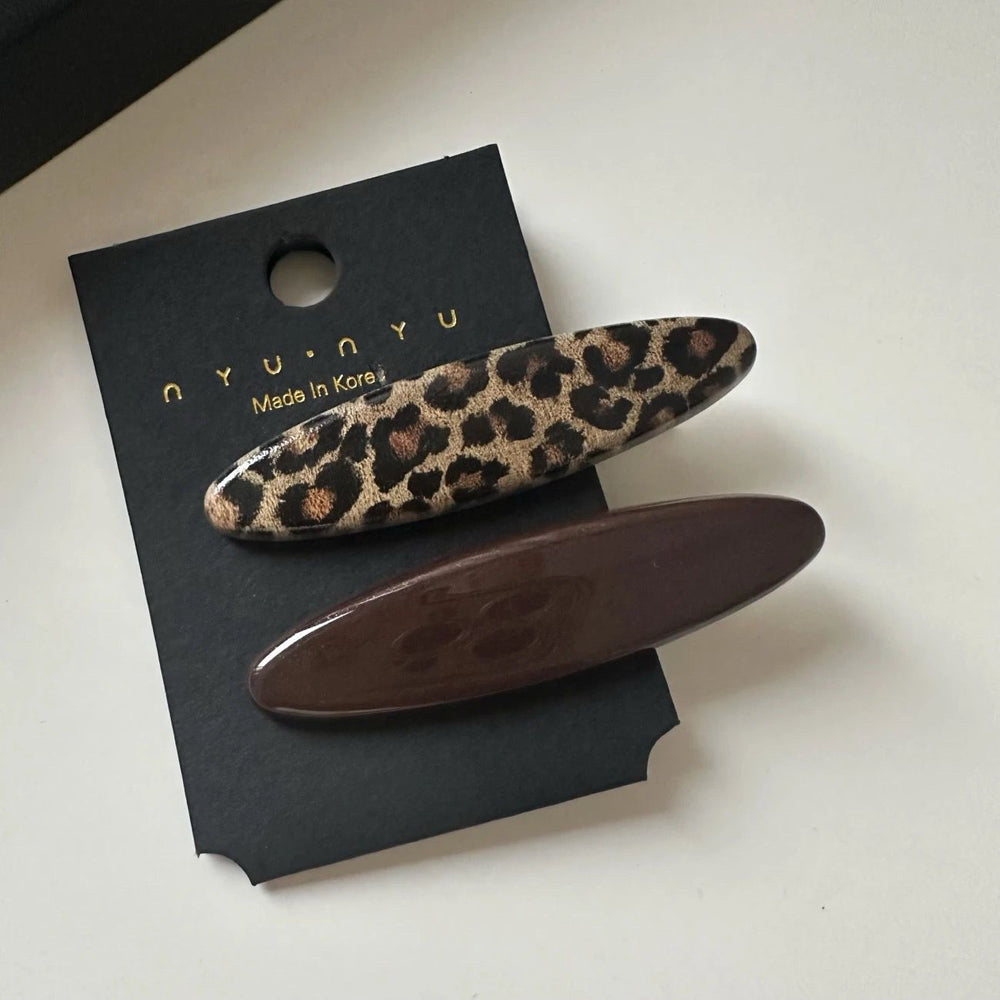 K-style dongdaemun grids pattern leopard print hair clip female elegantcasual bangs clip broken hair fixed easiest for match headwear new arrival