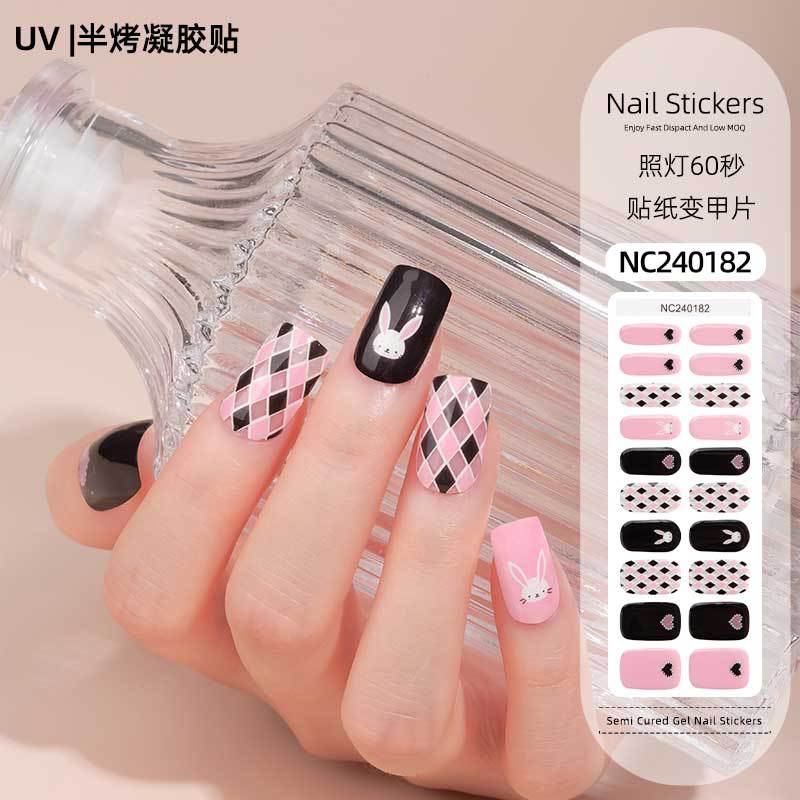 Zhengxiang custom gel nail art stickers - french style, uv/led semi-cured, waterproof, wholesale for export