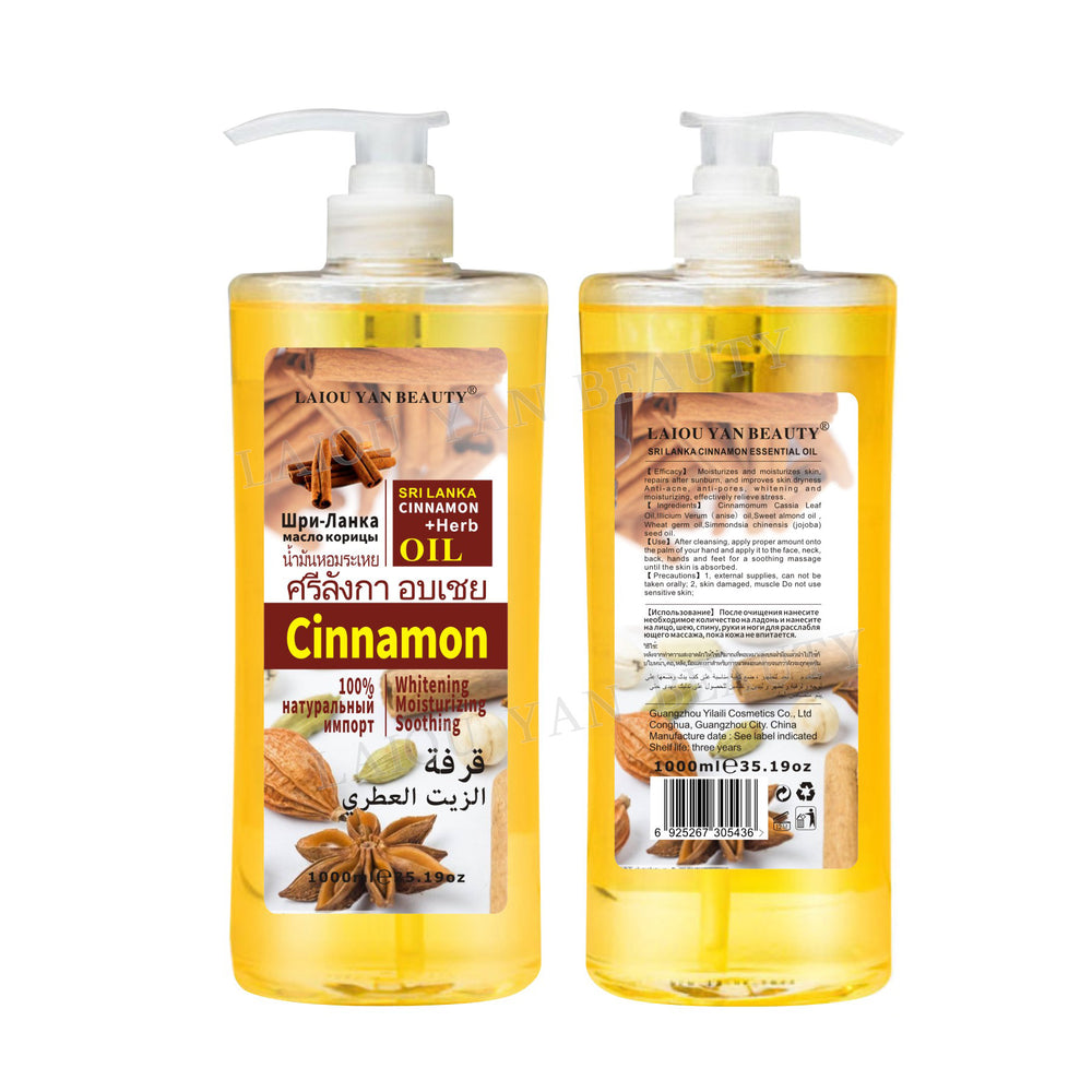 leo yanmei facial moisturizing essential oil body massage oil 1000ml heating meridian massage foreign trade wholesale