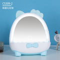 Cute makeup mirror portable mirror led rechargeable makeup mirror with light plastic storage home desktop home mirror