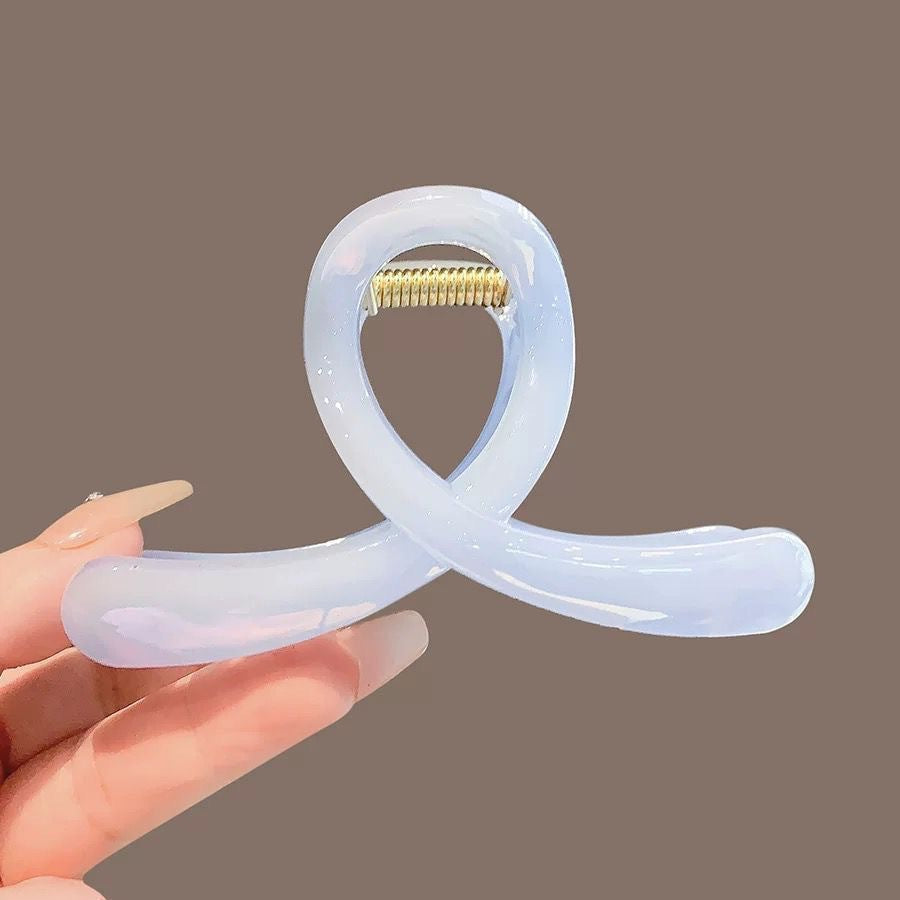 Casual pearlescent color-plated gripper, high-end shark clip, ins hair volume, multi-coiled hair, 2025 new hair clip, back of the head