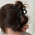 Autumn and winter frosted bow hair clip for women 2024 widened shark clip large streamer shark clip versatile clip