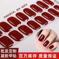 Zhengxiang cross-border fashion pure color gel manicure stickers waterproof flash uv light therapy semi-baked nail stickers full stickers personalized