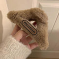 Triangle plush hair clip retrofrench warm large back of head hair shark clip 2025 new hair accessories