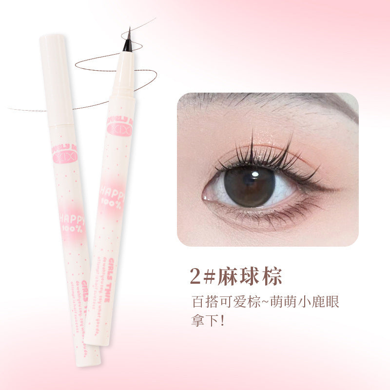 Xixi slim and easy-to-control color-developing eyeliner, ultra-fine tip, quick-drying, waterproof, anti-sweat, non-smudge, outlines the lying silkworm