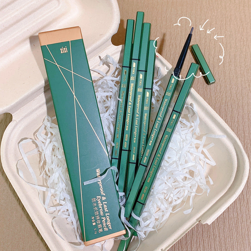 Xixi waterproof long-lasting double-ended eyebrow pencil, ultra-fine head, extremely small triangular roots, clear wild eyebrows, no smudging