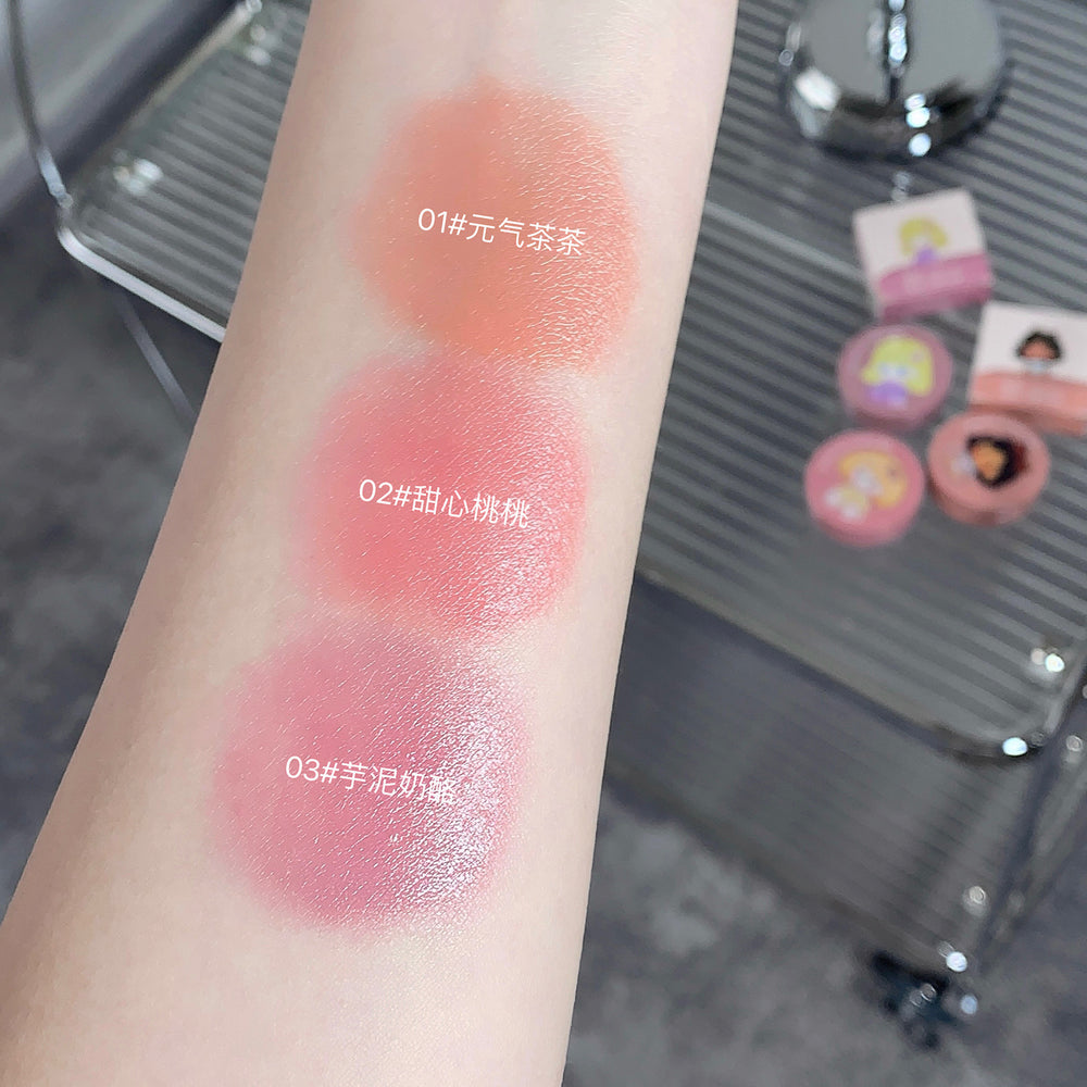 Gege bear gege bear tea peach color cushion blush low saturation pure desire style daily whitening rouge