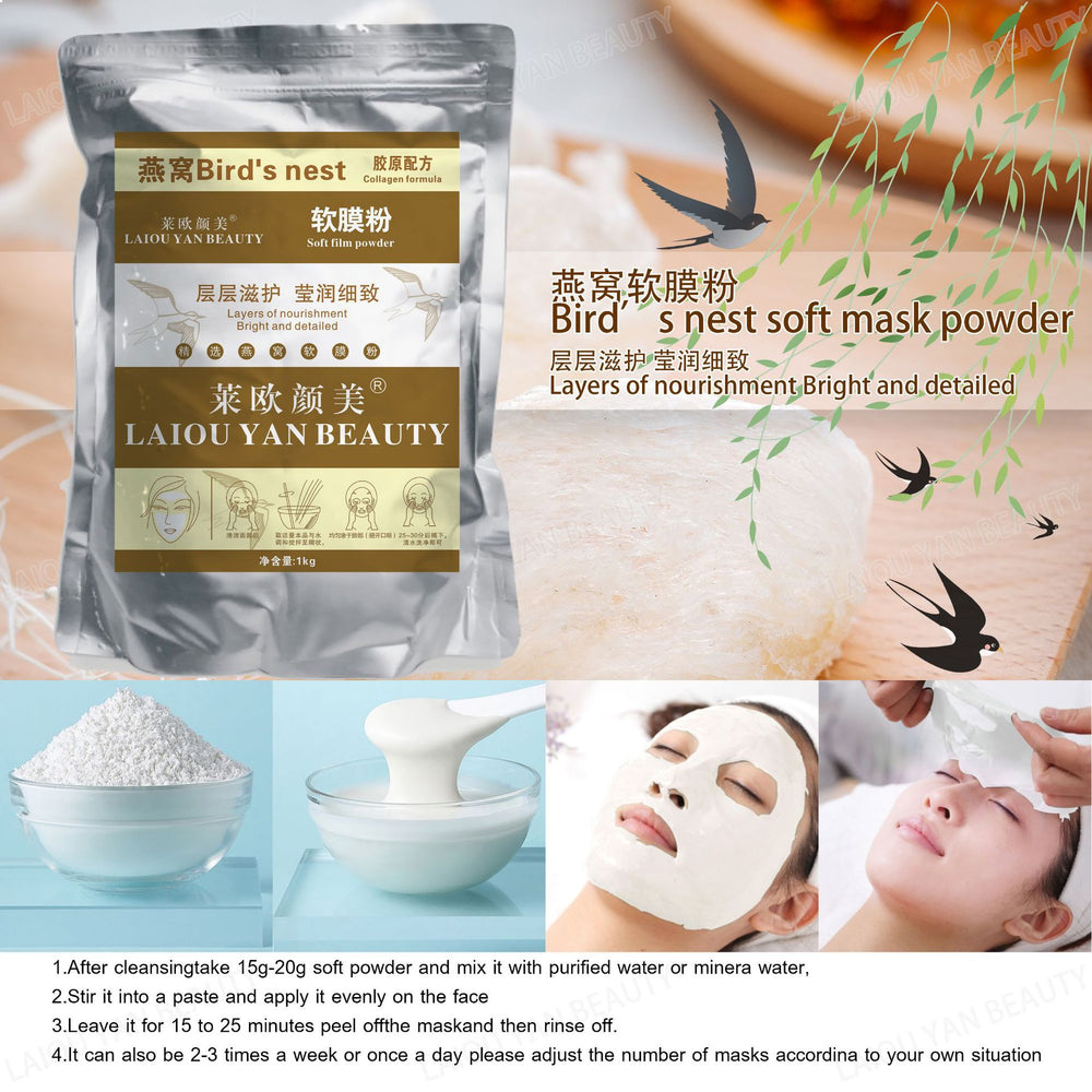 Leo yanmei milk brightening & hydrating soft mask powder - nourishing & moisturizing professional skincare collagen mask powder 800g