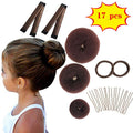17-piece hair accessories tool set, ball head donut hair styling tool, sponge hair braider, snap ring hair ring, national style