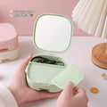 Cosmetic mirror with comb for desktop storage, desktop for home princess all-in-one student portable glass home mirror