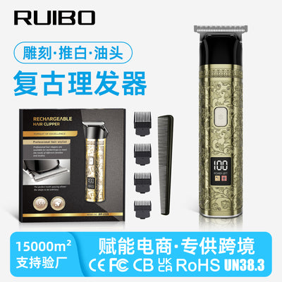 Professional salon electric clipper - cordless hair trimmer, shaver, and styling clipper with led display