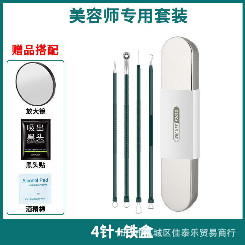 Factory direct stainless steel blackhead remover kit - includes blackhead extractor, pimple popper, and acne treatment tools