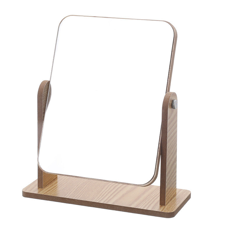 Folding makeup mirror - wooden desktop vanity mirror for home bedroom, rotating double-sided mirror, perfect for student dorms and beauty gurus