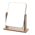 Folding makeup mirror - wooden desktop vanity mirror for home bedroom, rotating double-sided mirror, perfect for student dorms and beauty gurus