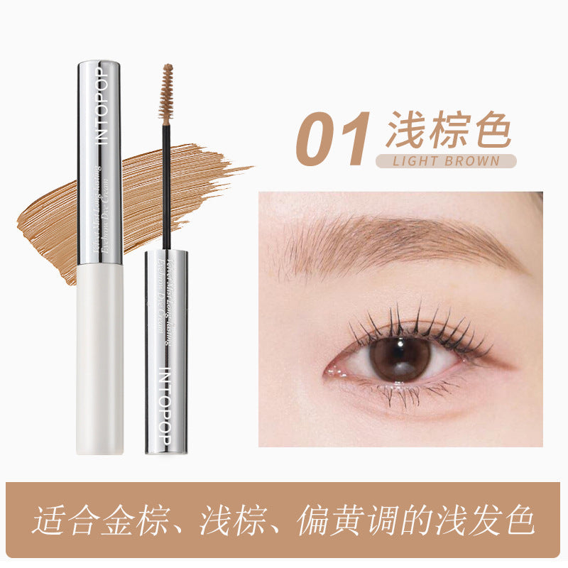 Intopop velvet mist long-lasting brow tint - waterproof, sweat-proof, smudge-proof, natural hair-like definition, wild brow look, light brown
