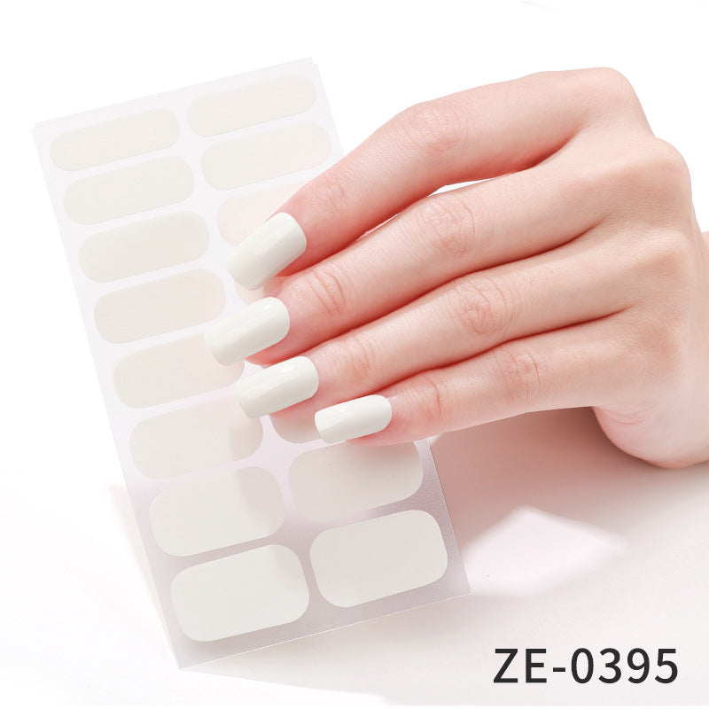European and american new solid color nail art stickers, full cover nail polish film, designer logo stickers, candy iridescent sweet style