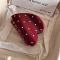 Polka dot obsessed! korean-style cute polka dot claw clip - large size hair claw for women, ponytail holder, back of head hair clip, hair accessories