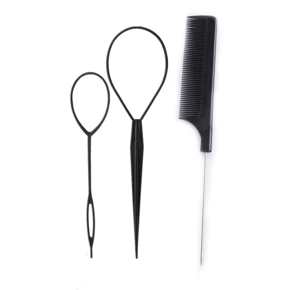Pointed tail comb, hair pulling needle, pattern hair curler suit, hair braiding tool, steel needle comb, ball head hairdressing styling supplies