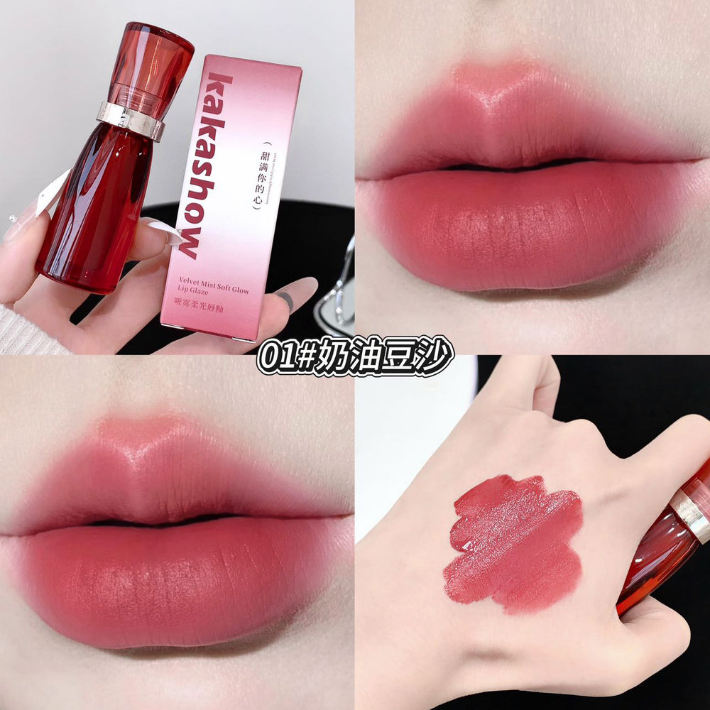 Makeup kakashow matte soft light lip glaze velvet matte matte not easy to fade daily makeup whitening lipstick