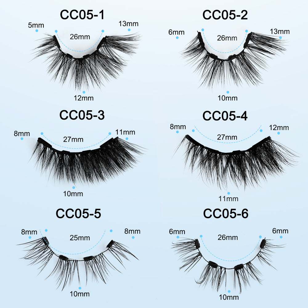 European and american magnetic false eyelashes - soft magnetic silk lashes, invisible band, reusable, wholesale for export