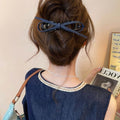 Summernew arrival denim fabric bowscasual hair clip bangs clip elegant shark clip classy hairpin for women