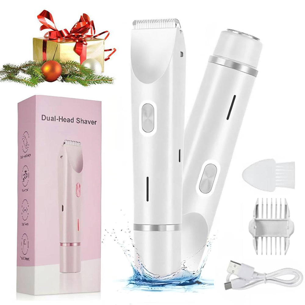 Waterproof rechargeable women's electric shaver, dual-head body groomer, wet & dry razor, cross-border hair removal device