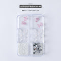 Dopamine manicure accessories, hot girl red camellia, xiaohongshu popular material package, fujino coral butterfly decorations